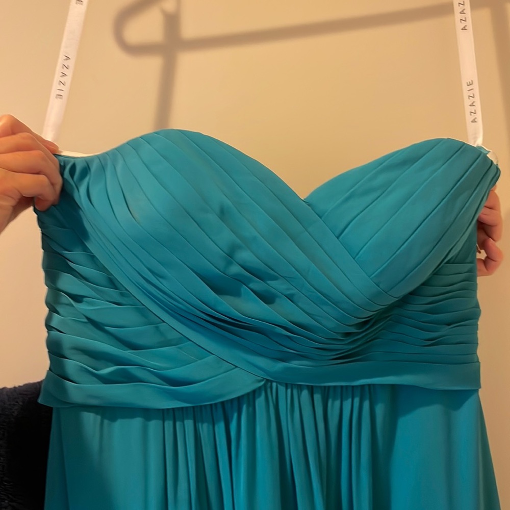 Strapless chiffon bridesmaid dress